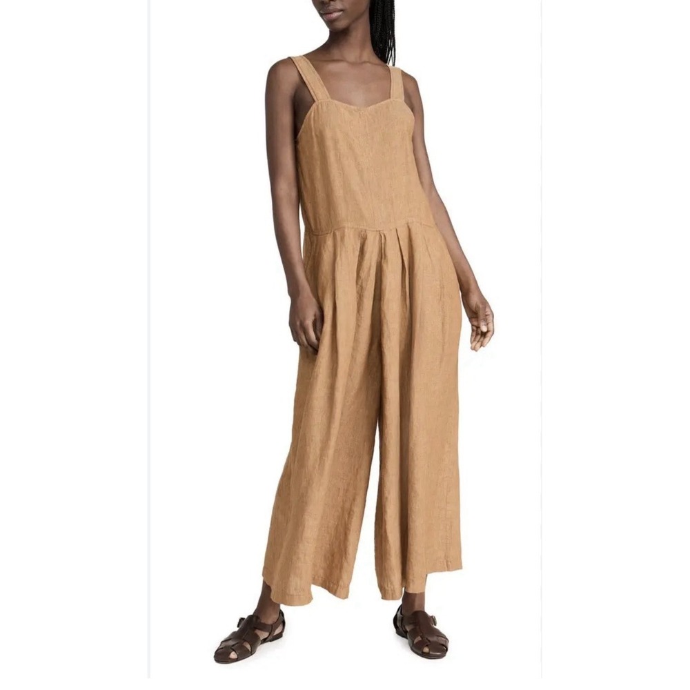 Rachel Comey Costello Linen Wide Leg Jumpsuit in Wheat‎ Size XS